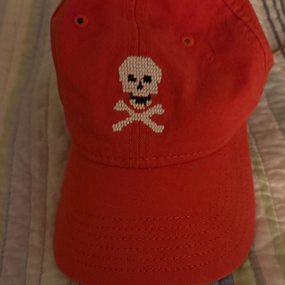 Orange Skull Embroidered Women's Hat